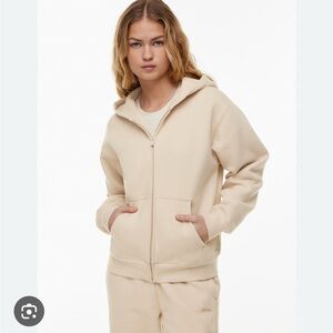 Aritzia TNA Cozy Fleece Perfect Zip Hoodie Cloud Small